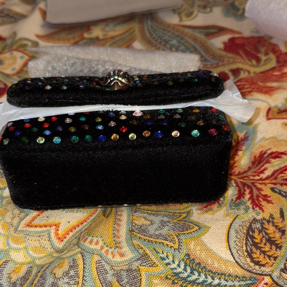 Kurt Geiger Nano Kensington Velvet Rhinestone  Bag NWT - Picture 5 of 7